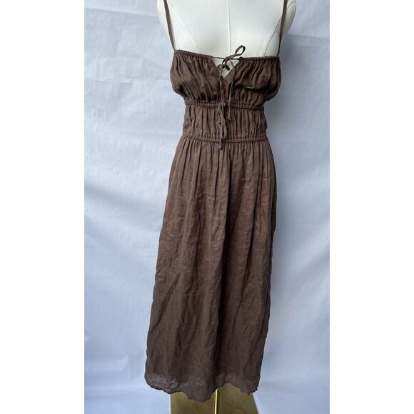 Faithfull the Brand Brown Midi Dress - Picture 1 of 13